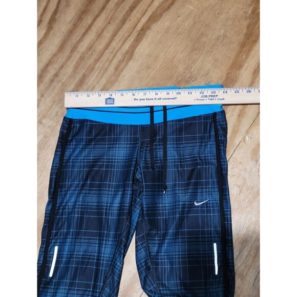 nike dri fit running capri medium Blue Pullon Drawstring Zip Pocket @Z - Picture 8 of 12